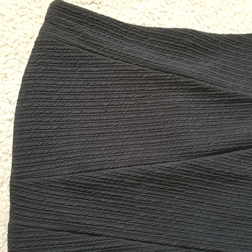 Black Asymmetrical Rib Miniskirt - Picture 3 of 5